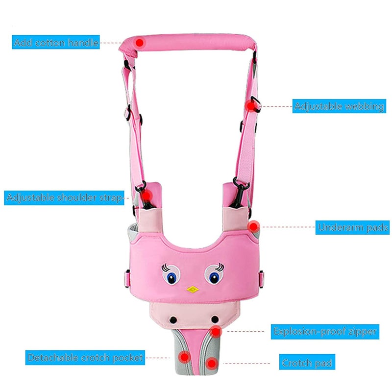 IULONEE Baby Walker, Handheld Kids Toddler Walking Harness Helper Assistant Protective Belt Child Activity Walker Adjustable Standing Up Walking Learning Helper for Toddler 7-24 Month (Pink) - Image 4